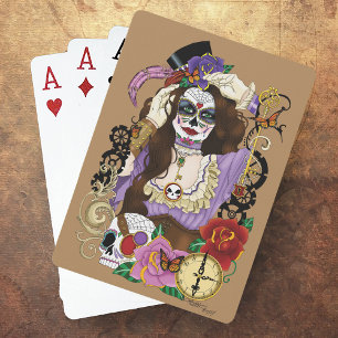 Steampunk Sugar Skull Playing Cards