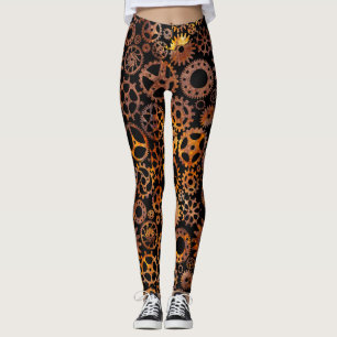 Steampunk Super Colourful Rusty Gears Leggings