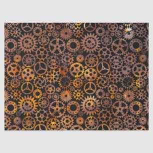 Steampunk Super Colourful Rusty Gears Tissue Paper