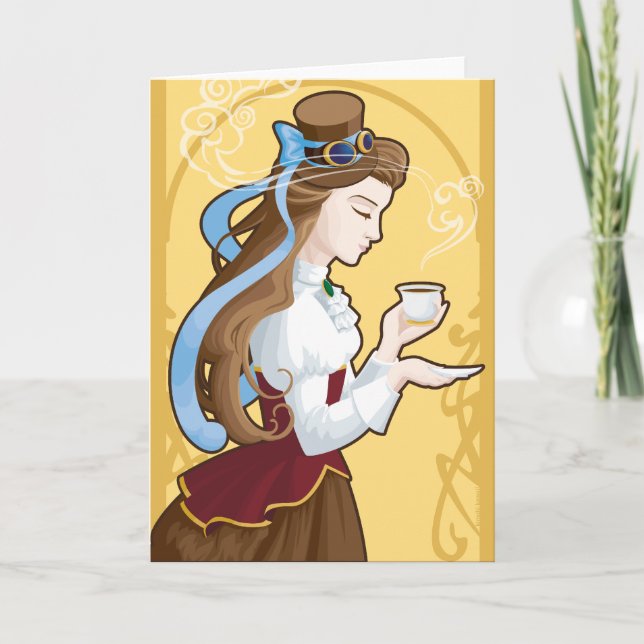 Steampunk Tea Time Card (Front)