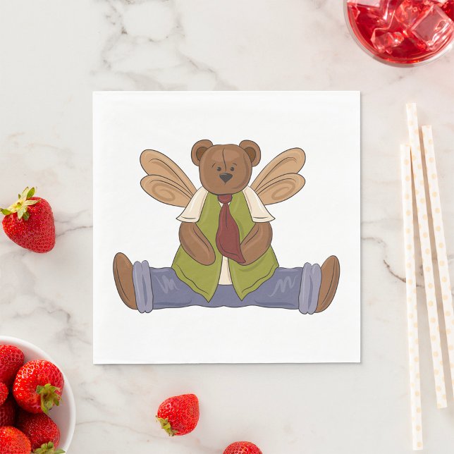 Steampunk Teddy Bear with Fairy Wings  Napkin (Creator Uploaded)