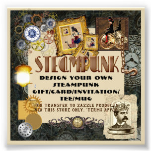 STEAMPUNK  Template Transfer To ANY Gift/Card Photo Print