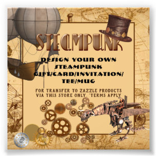 STEAMPUNK  Template Transfer To ANY Gift/Card Photo Print
