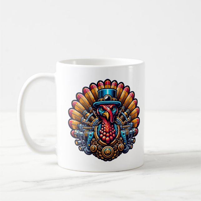 Steampunk Thanksgiving Turkey Coffee Mug (Left)