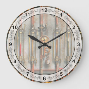 Steampunk - The lubrication manifold Large Clock