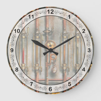 Steampunk - The lubrication manifold Large Clock