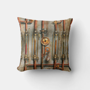 Steampunk - The lubrication manifold Throw Pillow