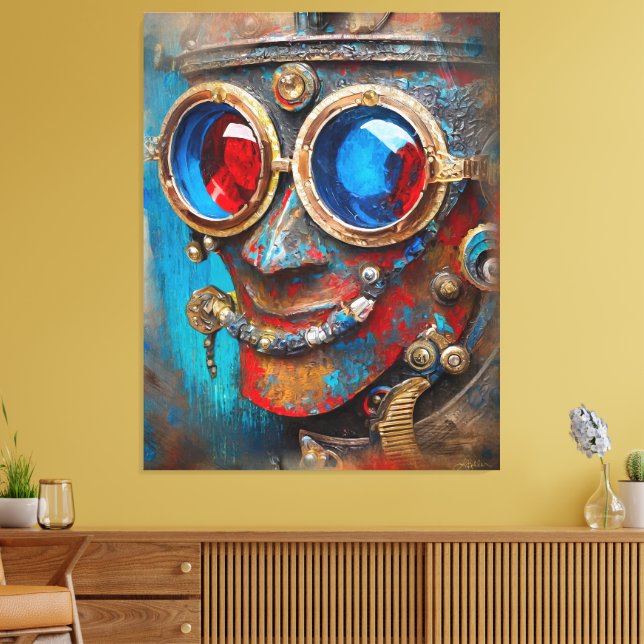 Steampunk The Tin Man Portrait Canvas Print (Insitu(LivingRoom))