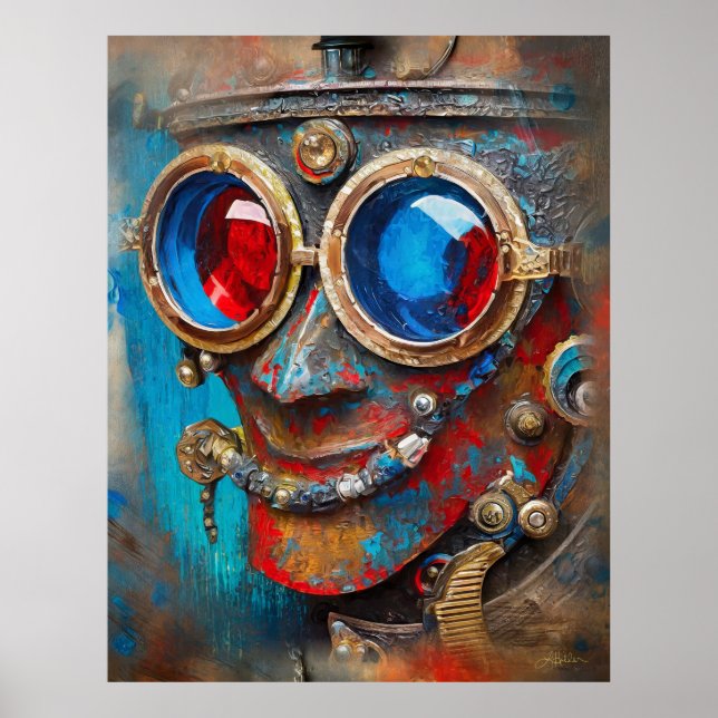 Steampunk The Tin Man Portrait Poster (Front)