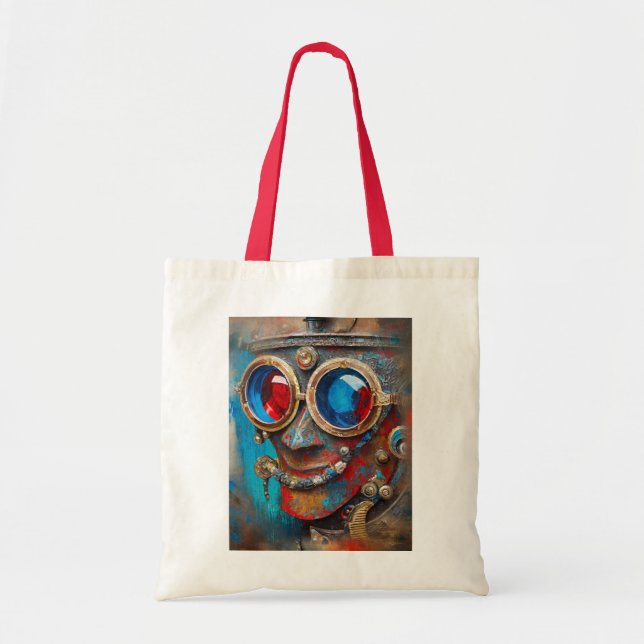 Steampunk The Tin Man Portrait Tote Bag (Front)