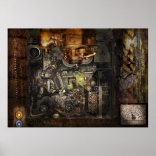 Steampunk - The Turret Computer Poster
