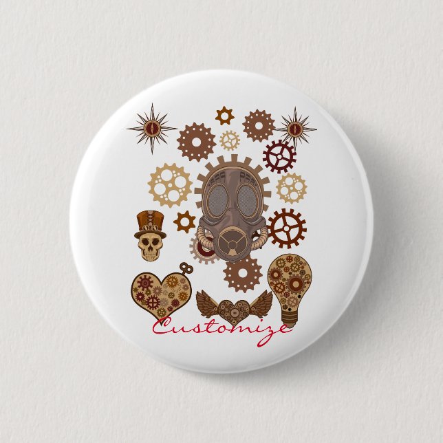 Steampunk Theme Thunder_Cove 2 Inch Round Button (Front)