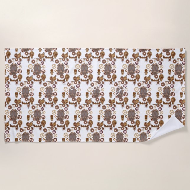 Steampunk Theme Thunder_Cove Beach Towel (Front)