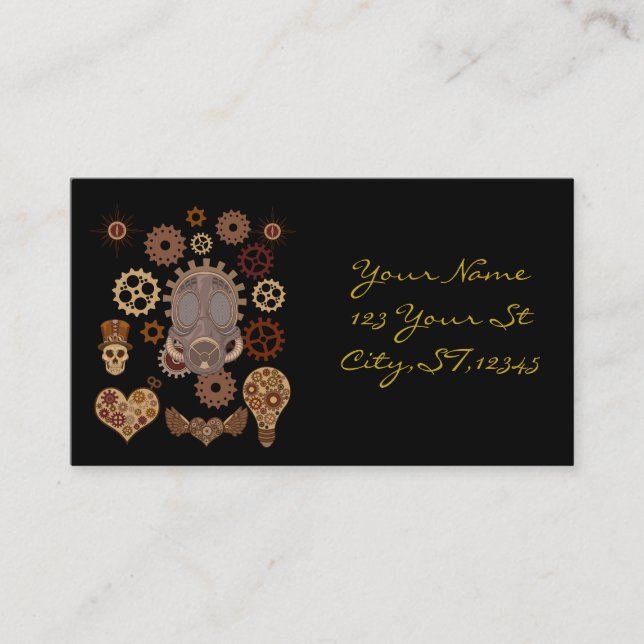 Steampunk Theme Thunder_Cove Business Card (Front)