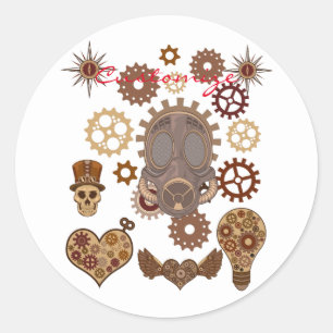 Steampunk Theme Thunder_Cove Classic Round Sticker