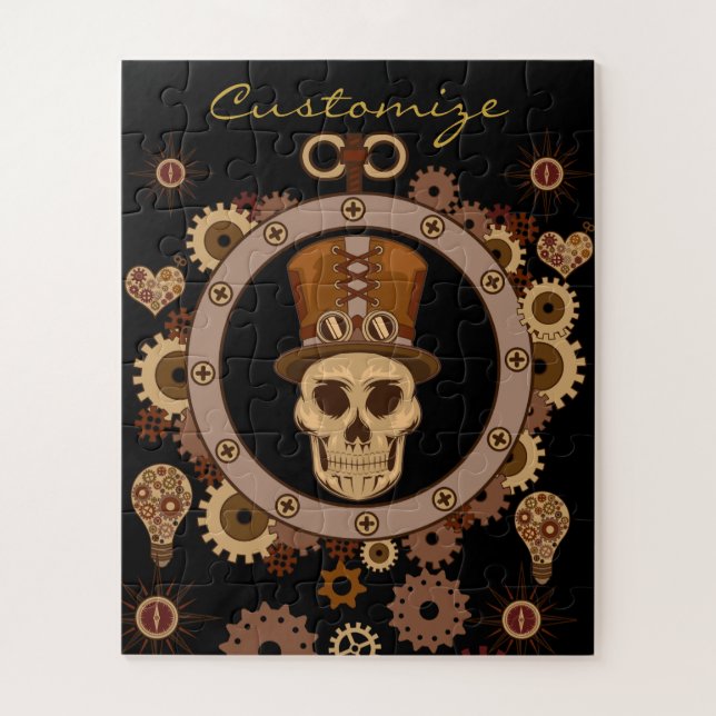 Steampunk Theme Top Hat Skull Thunder_Cove Jigsaw Puzzle (Vertical)