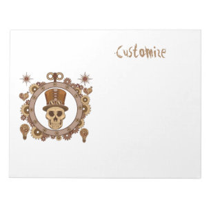 Steampunk Theme Top Hat Skull Thunder_Cove Notepad