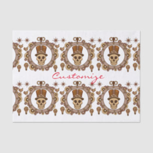 Steampunk Theme Top Hat Skull Thunder_Cove Tissue Paper