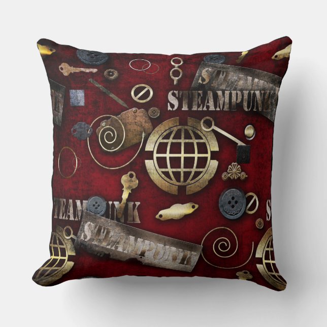 Steampunk Throw Pillow (Front)