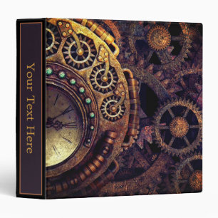 Steampunk Time Clock Gears Binder
