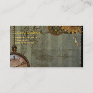 Steampunk Time Machine Business Profile Cards