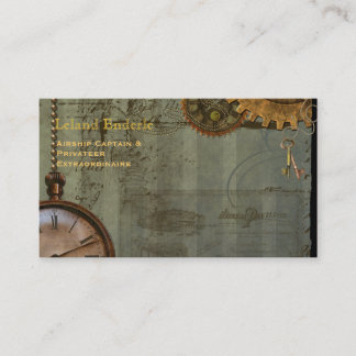 Steampunk Time Machine Business Profile Cards