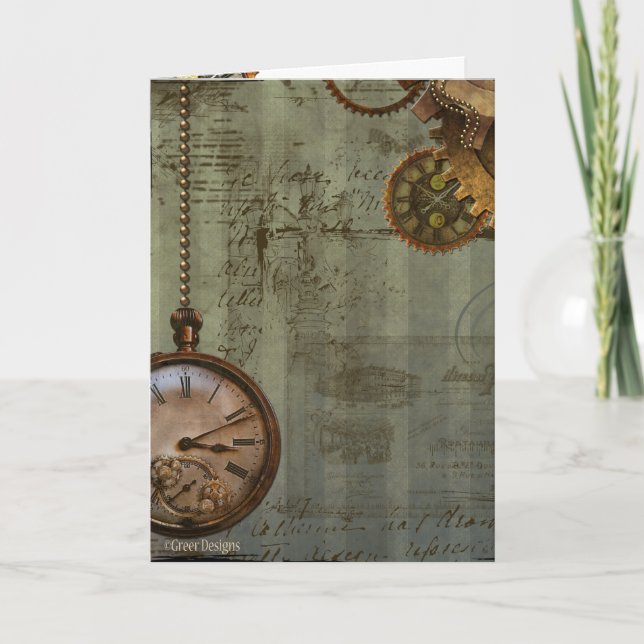 Steampunk Time Machine Card (Front)