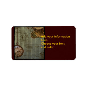 Steampunk Time Machine Clock Labels