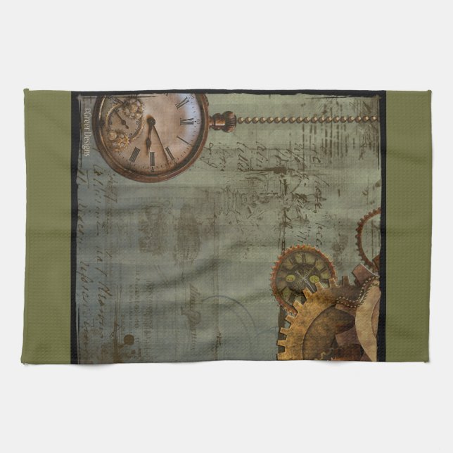 Steampunk Time Machine Kitchen Towel (Horizontal)
