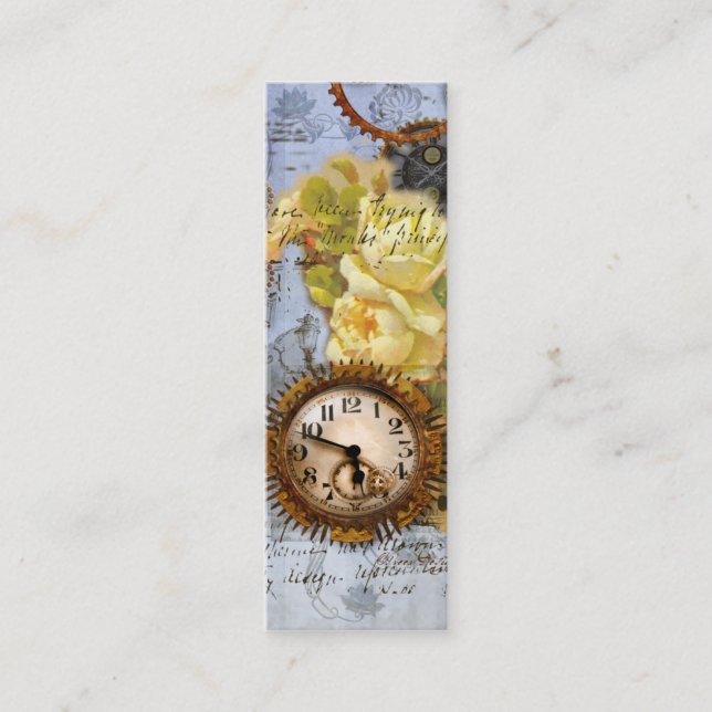 Steampunk Time Machine Pocket Watch Business Card (Front)