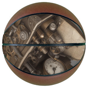 Steampunk Time Machine - Vintage Treasure Chest Basketball