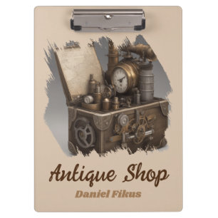 Steampunk Time Machine - Vintage Treasure Chest  Clipboard