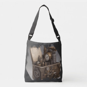 Steampunk Time Machine - Vintage Treasure Chest  Crossbody Bag