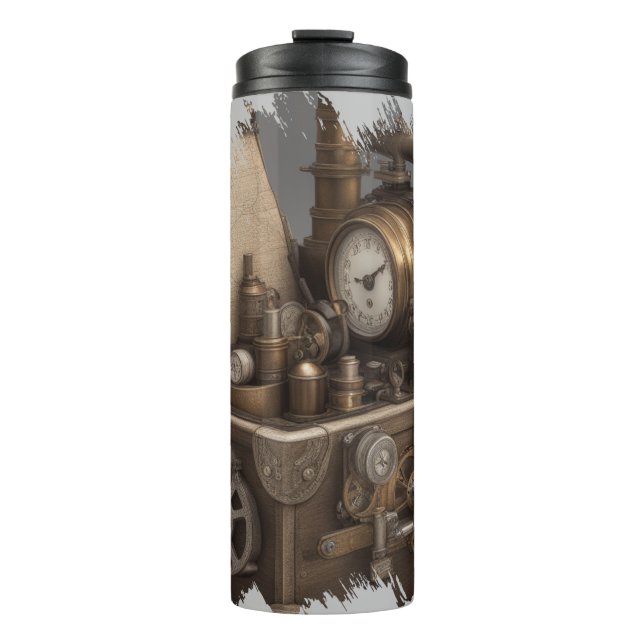 Steampunk Time Machine - Vintage Treasure Chest  Thermal Tumbler (Front)