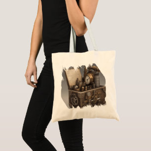 Steampunk Time Machine - Vintage Treasure Chest  Tote Bag