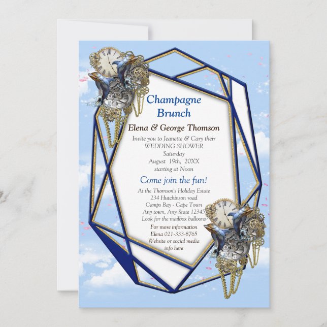 Steampunk Timeless Wedding Party cards & gifts (Front)