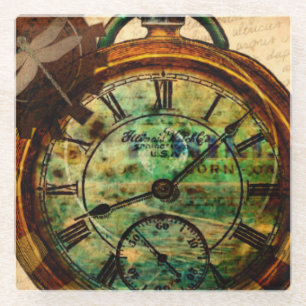 Steampunk Timepiece Glass Coaster