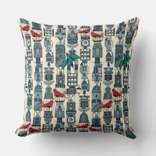 steampunk towers throw pillow