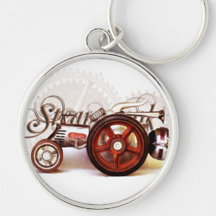 Steampunk Tractor Destiny Gifts Keychain