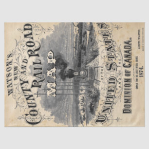 Steampunk Train Decoupage Paper