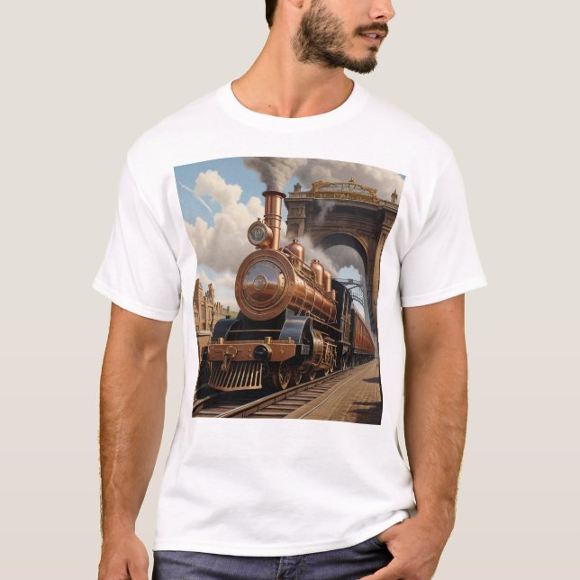 Steampunk Train Leaving London T-Shirt (Front)
