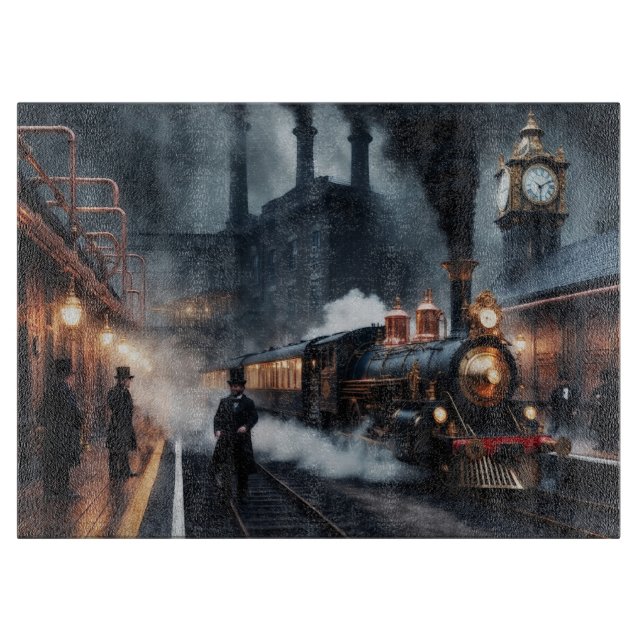 Steampunk Train Station  Cutting Board (Front)