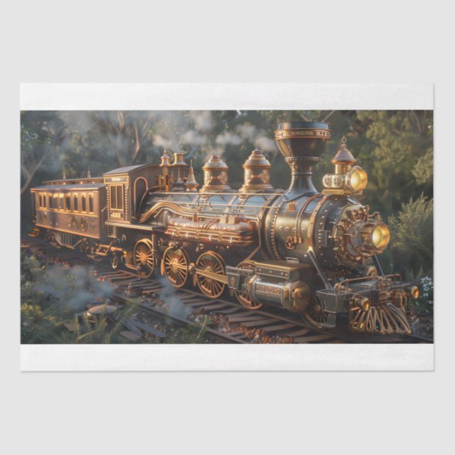 Steampunk Train Tissue Paper (Front)