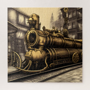 Steampunk Trans-Siberian Railway Train Jigsaw Puzzle