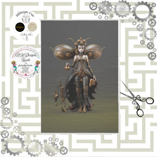 Steampunk Travelling Fairy Decoupage Tissue Paper