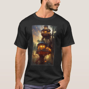 Steampunk Treehouse In A Forest T-Shirt