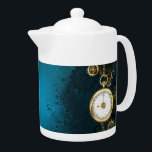 Steampunk turquoise Background with Gears<br><div class="desc">Turquoise,  textured,  steampunk background with brass and gold gears,  a silver key and the clock. Steampunk style.</div>