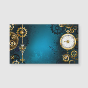 Steampunk turquoise Background with Gears