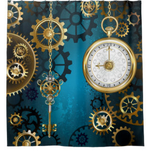 Steampunk turquoise Background with Gears