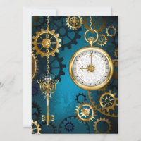 Steampunk turquoise Background with Gears